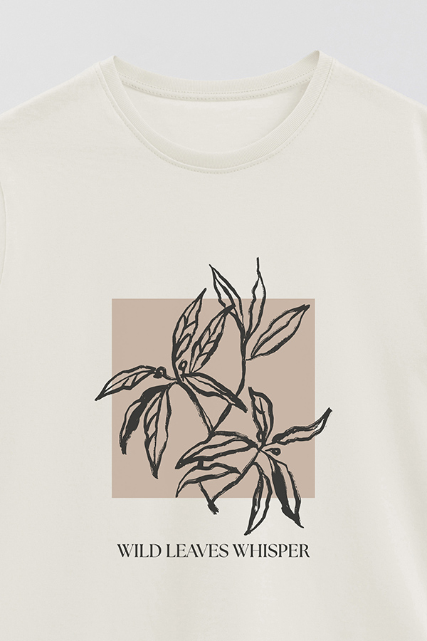 REMERA BASICA ESTAMPADA BT WILD LEAVES
