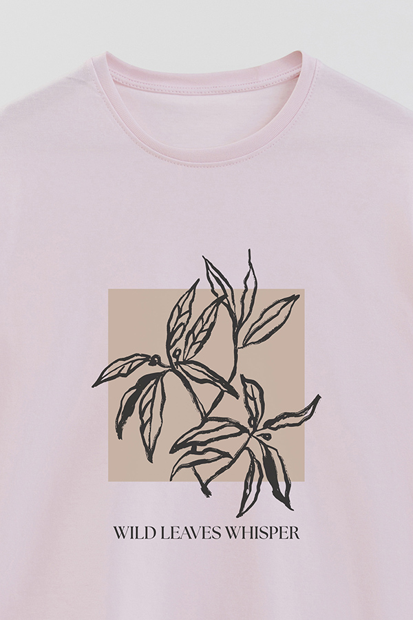 REMERA BASICA ESTAMPADA BT WILD LEAVES