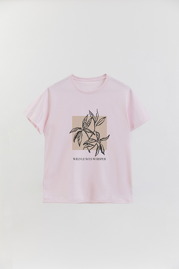 REMERA BASICA ESTAMPADA BT WILD LEAVES