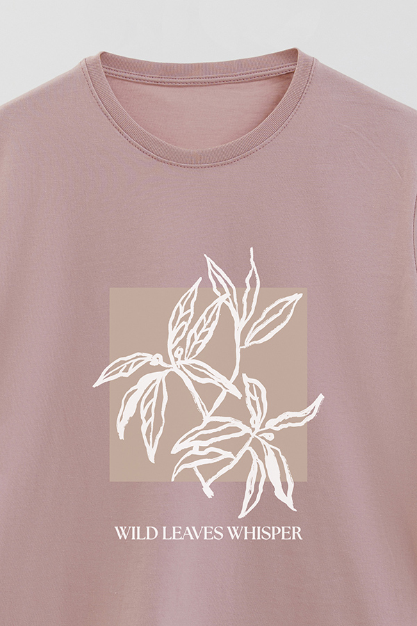 REMERA BASICA ESTAMPADA BT WILD LEAVES