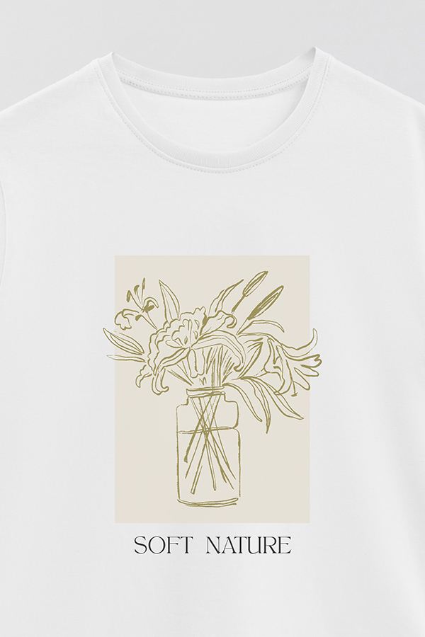 REMERA BASICA ESTAMPADA BT SOFT NATURE
