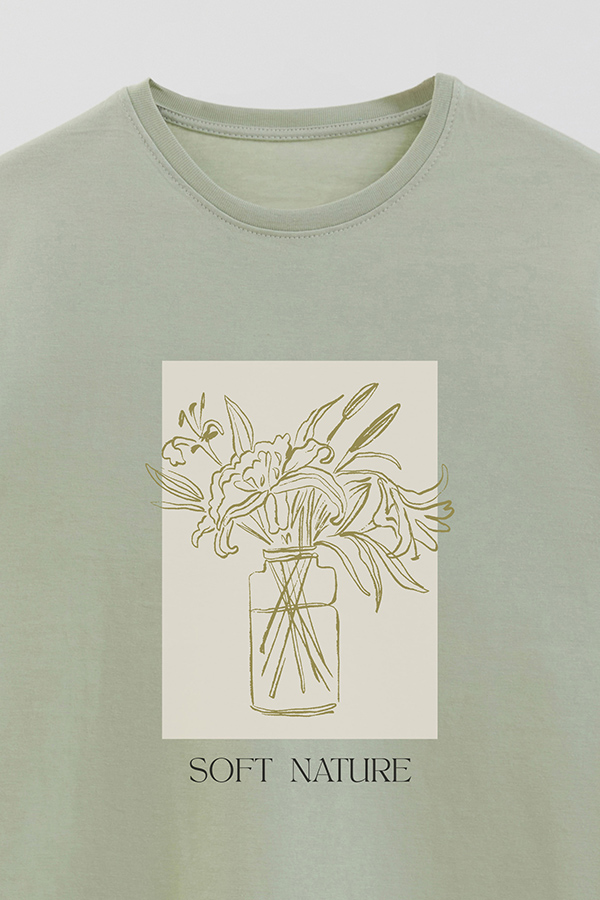 REMERA BASICA ESTAMPADA BT SOFT NATURE
