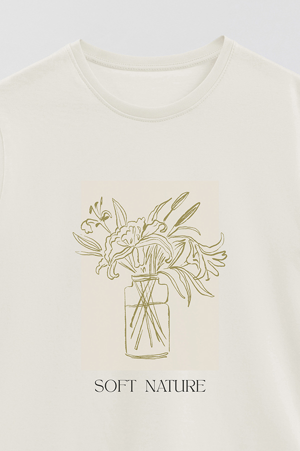 REMERA BASICA ESTAMPADA BT SOFT NATURE