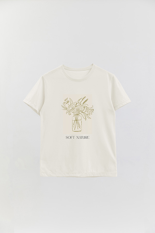 REMERA BASICA ESTAMPADA BT SOFT NATURE