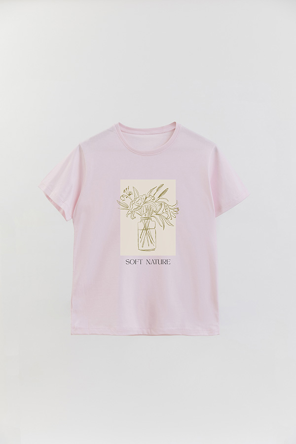 REMERA BASICA ESTAMPADA BT SOFT NATURE