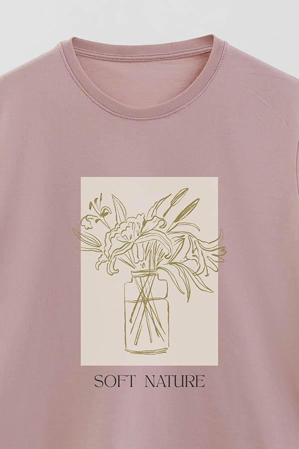 REMERA BASICA ESTAMPADA BT SOFT NATURE