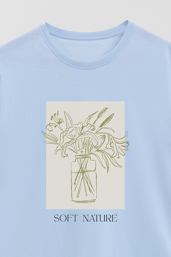 REMERA BASICA ESTAMPADA BT SOFT NATURE