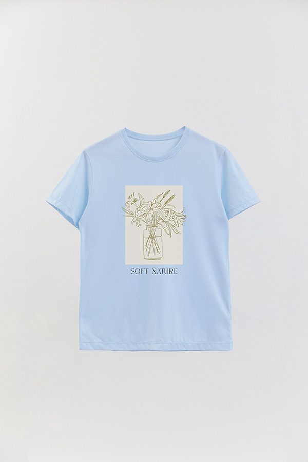 REMERA BASICA ESTAMPADA BT SOFT NATURE