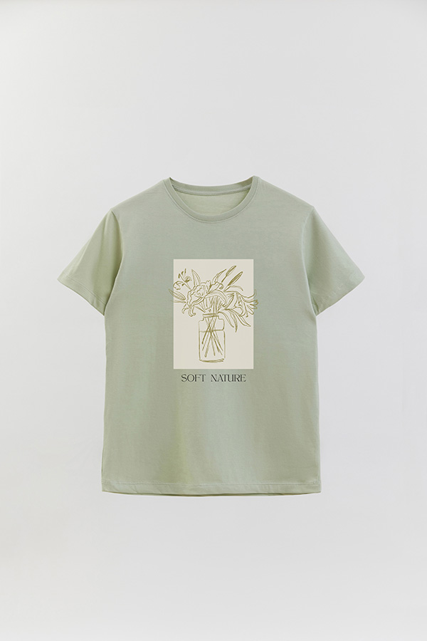 REMERA BASICA ESTAMPADA BT SOFT NATURE