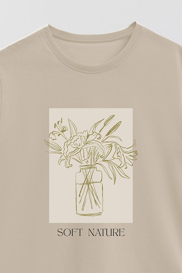 REMERA BASICA ESTAMPADA BT SOFT NATURE