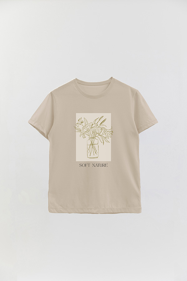 REMERA BASICA ESTAMPADA BT SOFT NATURE