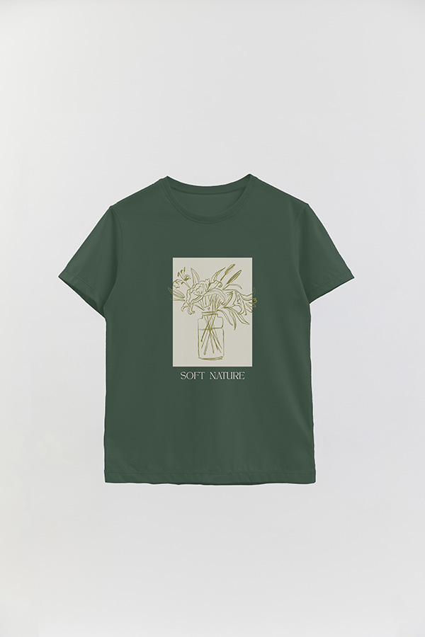 REMERA BASICA ESTAMPADA BT SOFT NATURE