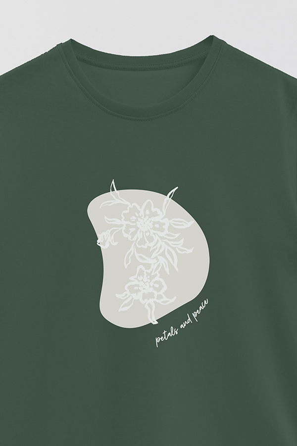 REMERA BASICA ESTAMPADA BT PETALS AND PEACE