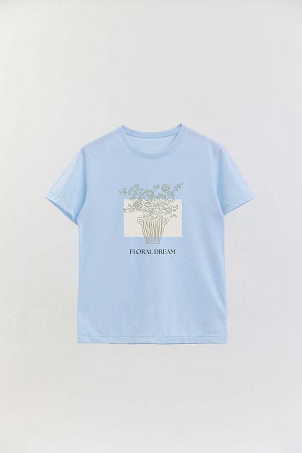 REMERA BASICA ESTAMPADA BT FLORAL DREAM