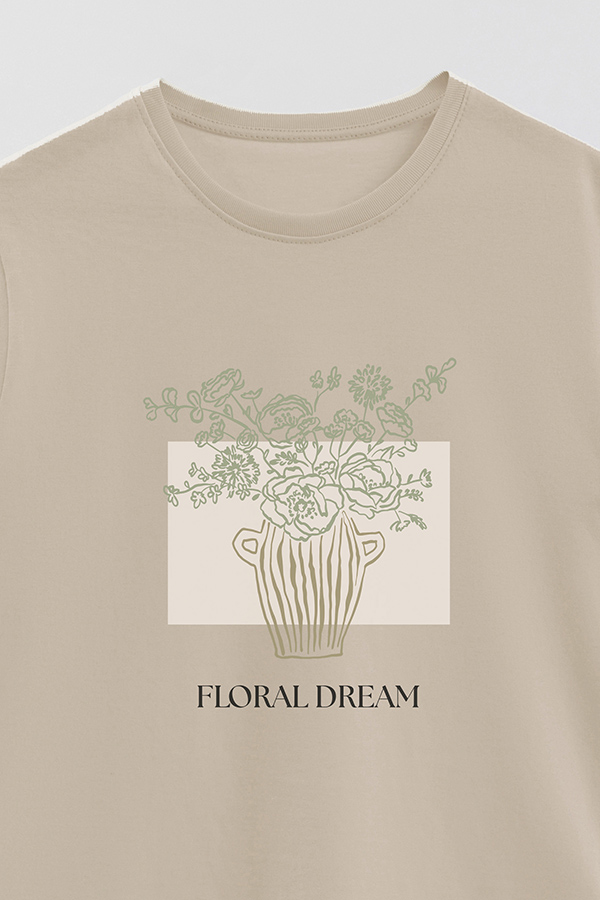 REMERA BASICA ESTAMPADA BT FLORAL DREAM