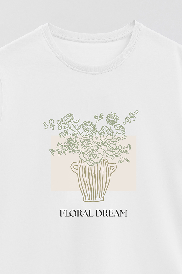 REMERA BASICA ESTAMPADA BT FLORAL DREAM