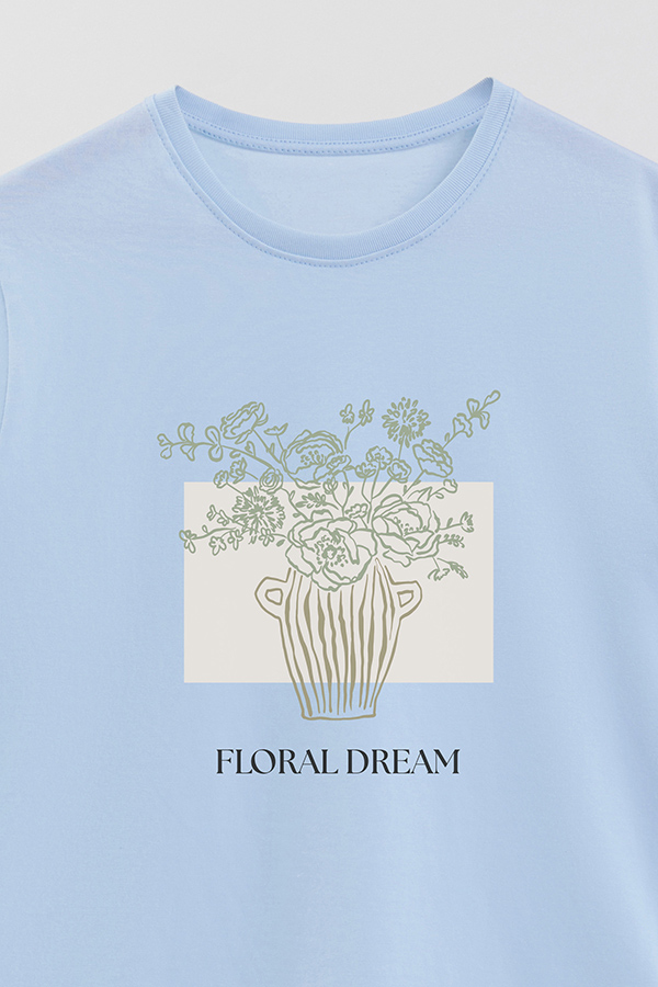 REMERA BASICA ESTAMPADA BT FLORAL DREAM