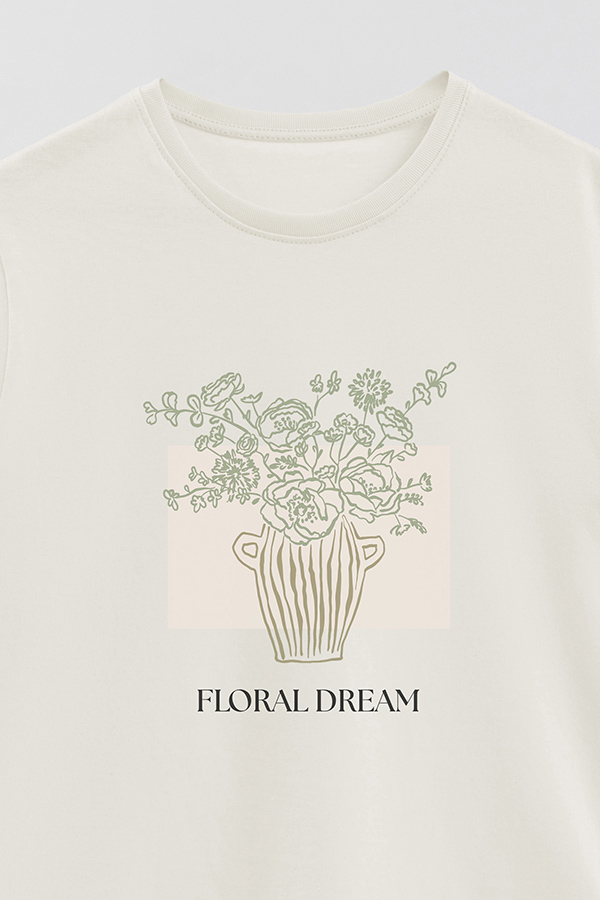 REMERA BASICA ESTAMPADA BT FLORAL DREAM