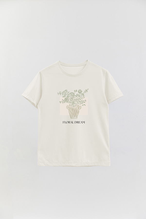 REMERA BASICA ESTAMPADA BT FLORAL DREAM