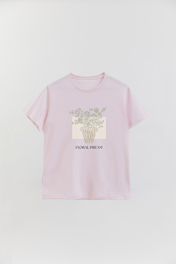 REMERA BASICA ESTAMPADA BT FLORAL DREAM