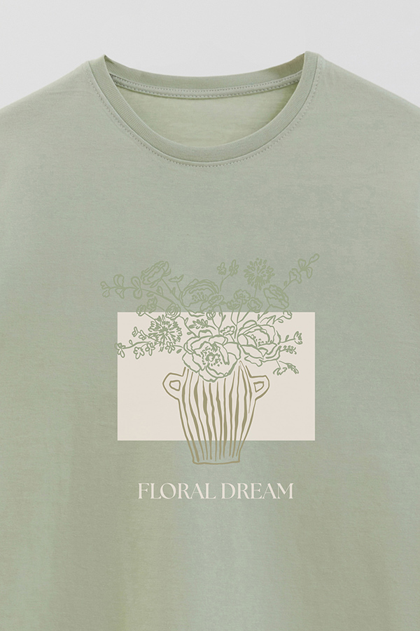 REMERA BASICA ESTAMPADA BT FLORAL DREAM