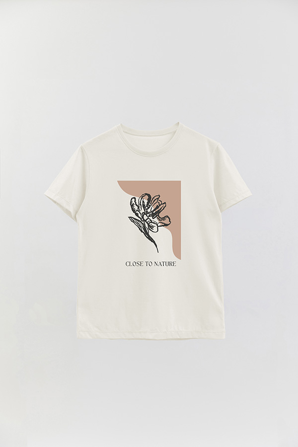 REMERA BASICA ESTAMPADA BT CLOSE TO NATURE