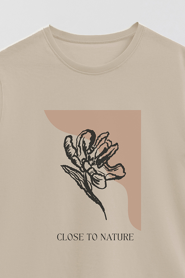 REMERA BASICA ESTAMPADA BT CLOSE TO NATURE