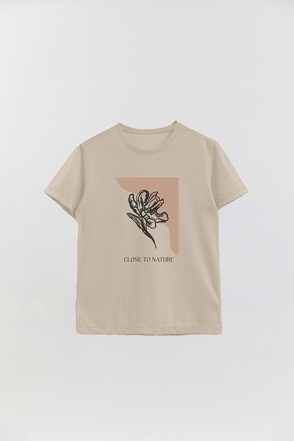 REMERA BASICA ESTAMPADA BT CLOSE TO NATURE