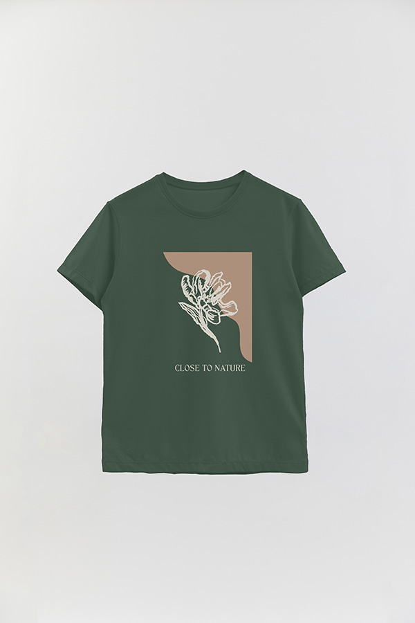 REMERA BASICA ESTAMPADA BT CLOSE TO NATURE