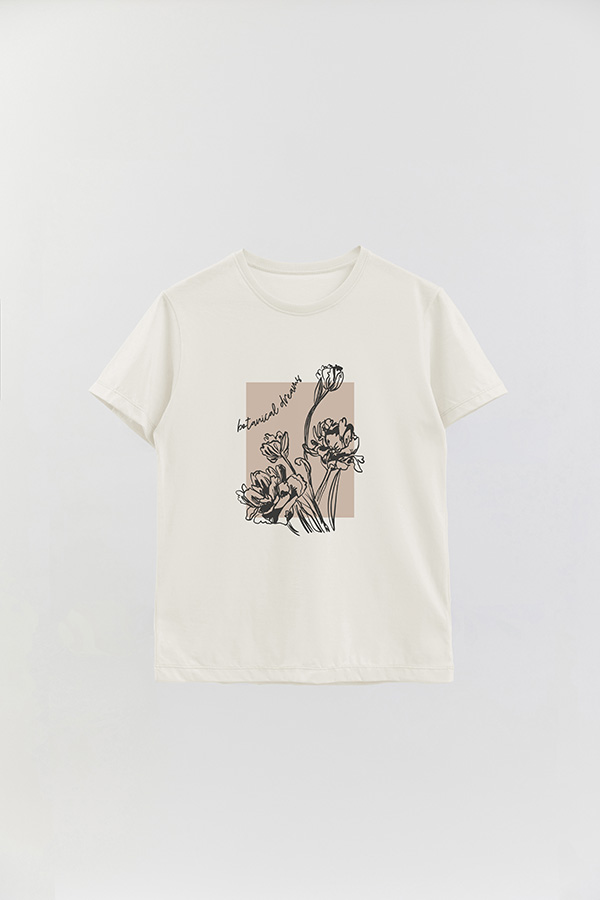 REMERA BASICA ESTAMPADA BT BOTANICAL DREAMS