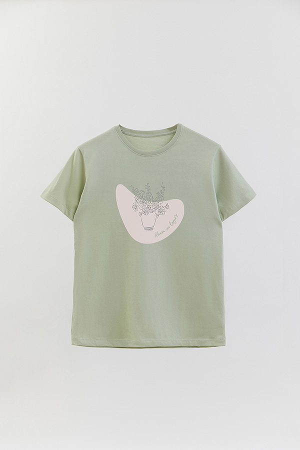 REMERA BASICA ESTAMPADA BT BLOOM IN LAYERS