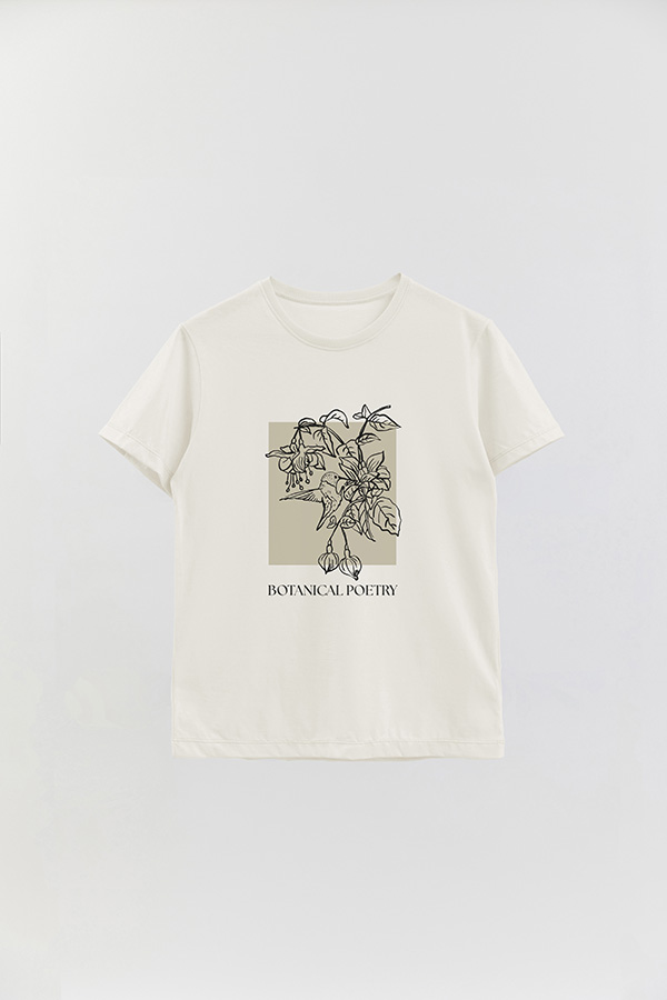 REMERA BASICA ESTAMPADA BT BOTANICAL POETRY