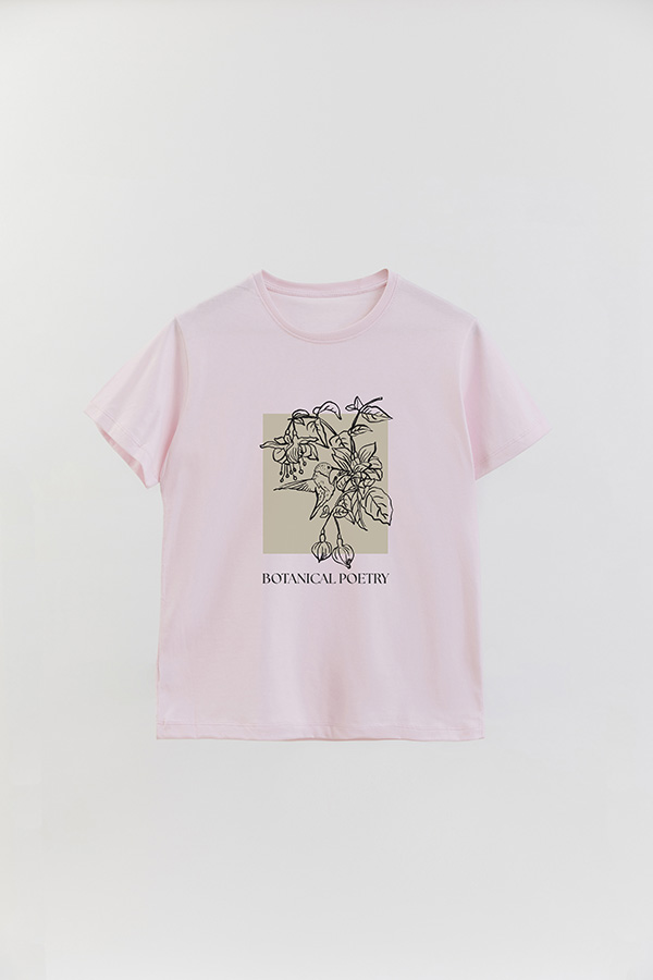 REMERA BASICA ESTAMPADA BT BOTANICAL POETRY