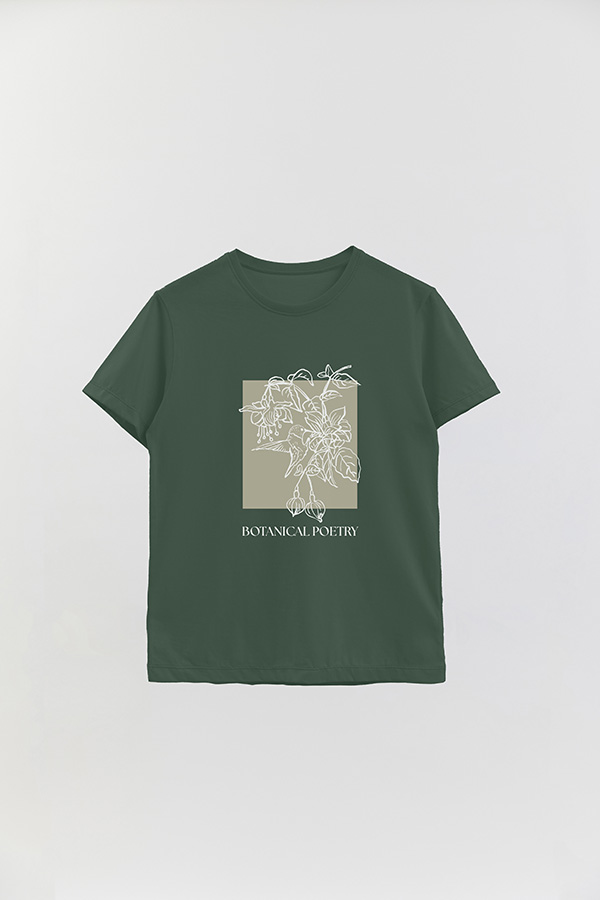 REMERA BASICA ESTAMPADA BT BOTANICAL POETRY