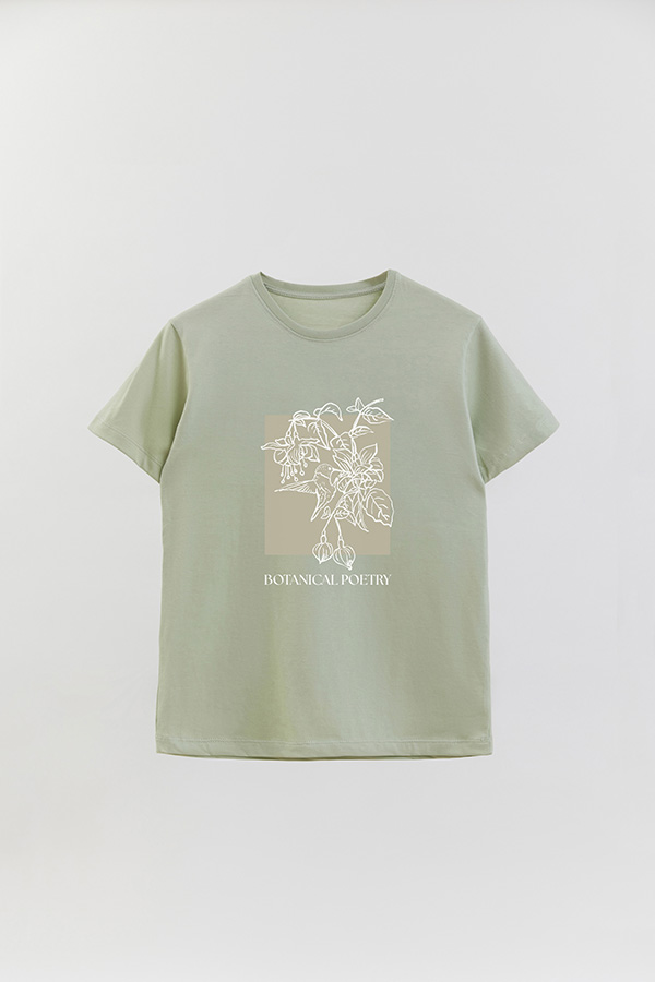 REMERA BASICA ESTAMPADA BT BOTANICAL POETRY