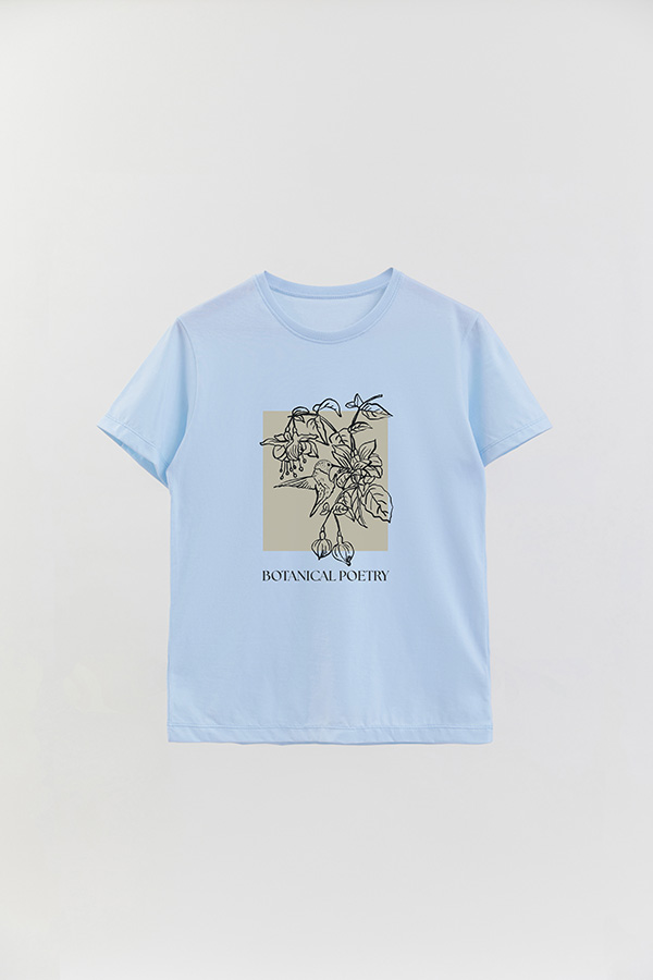 REMERA BASICA ESTAMPADA BT BOTANICAL POETRY