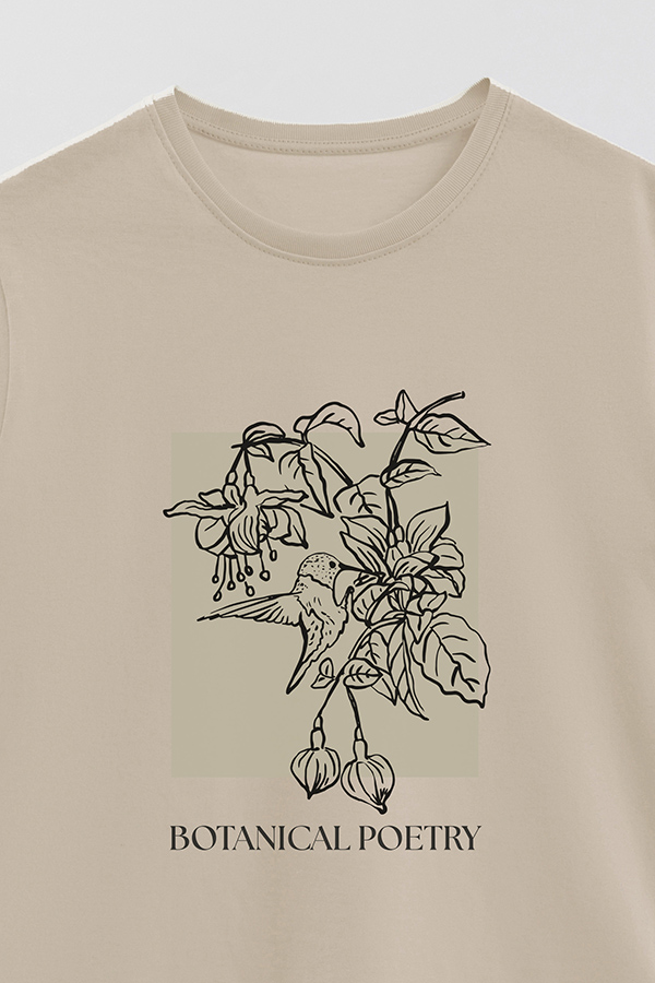 REMERA BASICA ESTAMPADA BT BOTANICAL POETRY
