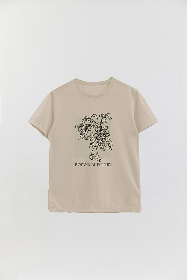 REMERA BASICA ESTAMPADA BT BOTANICAL POETRY