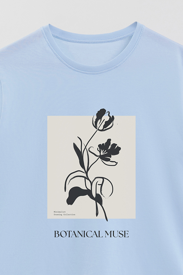 REMERA BASICA ESTAMPADA BT BOTANICAL MUSE