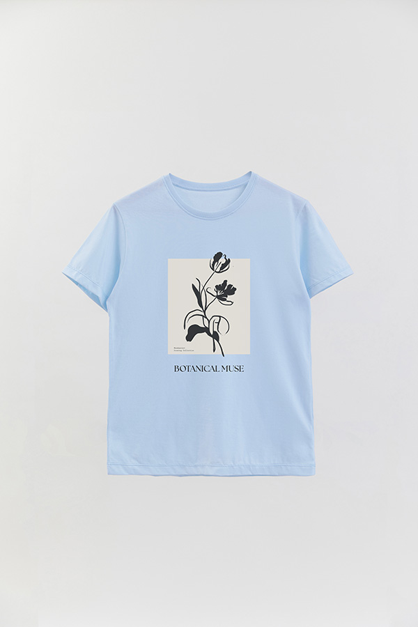 REMERA BASICA ESTAMPADA BT BOTANICAL MUSE