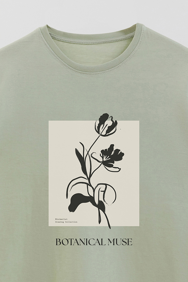 REMERA BASICA ESTAMPADA BT BOTANICAL MUSE