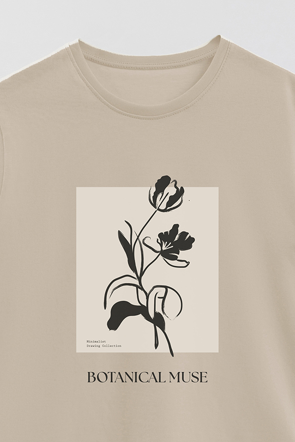 REMERA BASICA ESTAMPADA BT BOTANICAL MUSE