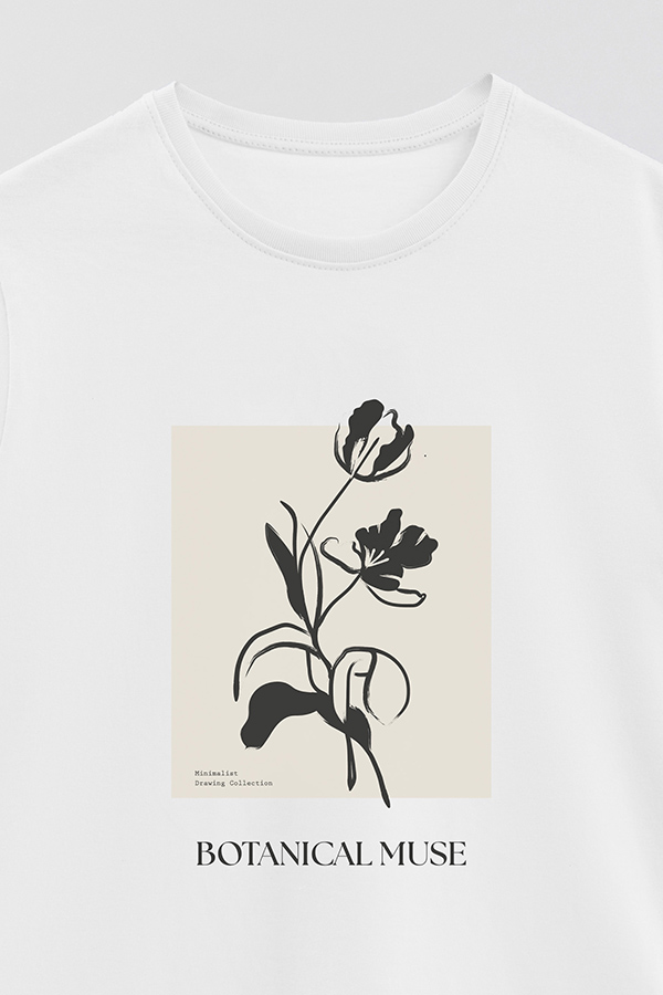 REMERA BASICA ESTAMPADA BT BOTANICAL MUSE