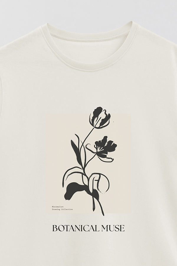 REMERA BASICA ESTAMPADA BT BOTANICAL MUSE