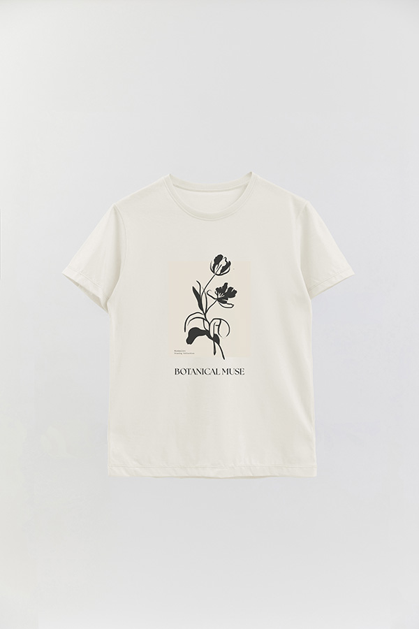 REMERA BASICA ESTAMPADA BT BOTANICAL MUSE