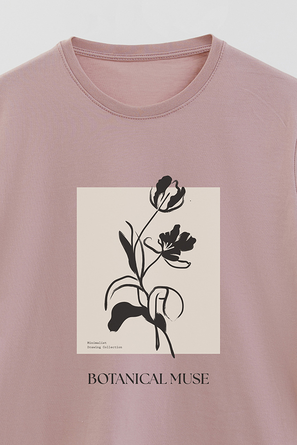 REMERA BASICA ESTAMPADA BT BOTANICAL MUSE