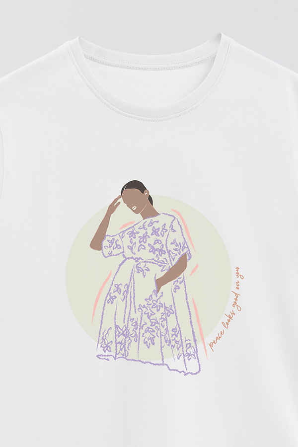 REMERA BASICA ESTAMPADA WC PEACE LOOKS