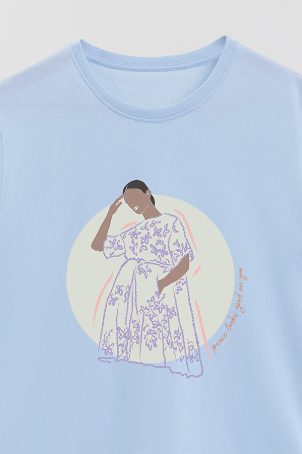 REMERA BASICA ESTAMPADA WC PEACE LOOKS