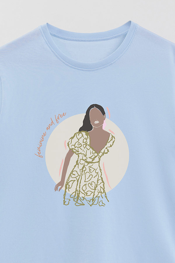 REMERA BASICA ESTAMPADA WC FEMENINE