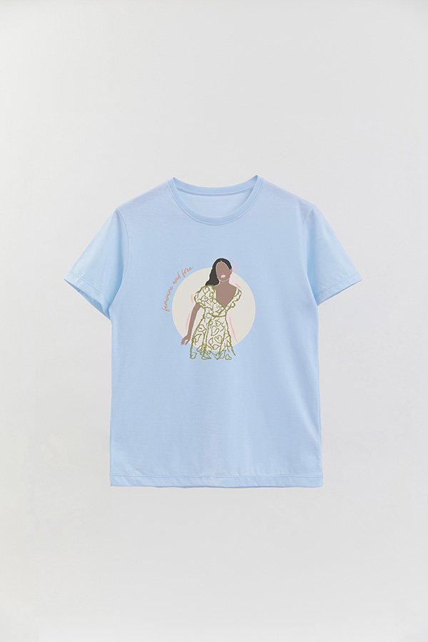 REMERA BASICA ESTAMPADA WC FEMENINE